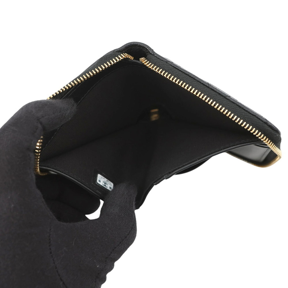 CHANEL Black Caviar Leather Logo Wallet - Picture 5 of 14